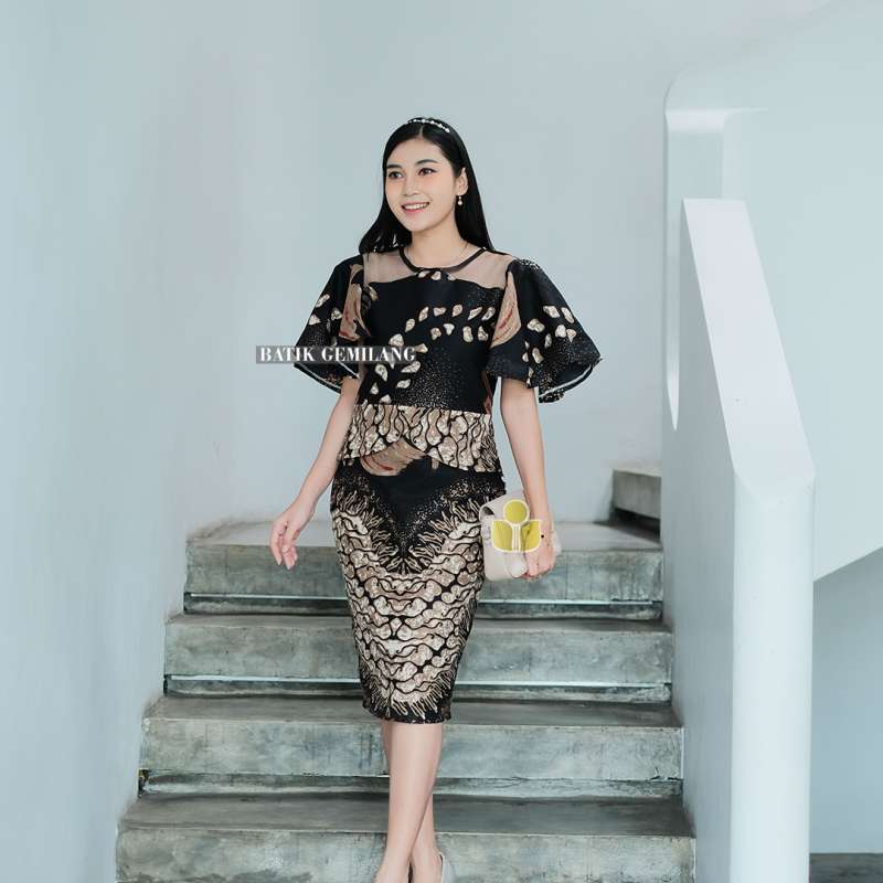 Motif dress batik sales