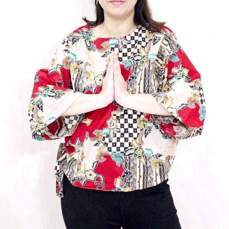 Jual B35 Baju Batik Wanita Katun Strecth Atasan Lengan Pendek Murah Terbaru Bahan Katun Strecth Murah Mei 2021 Blibli