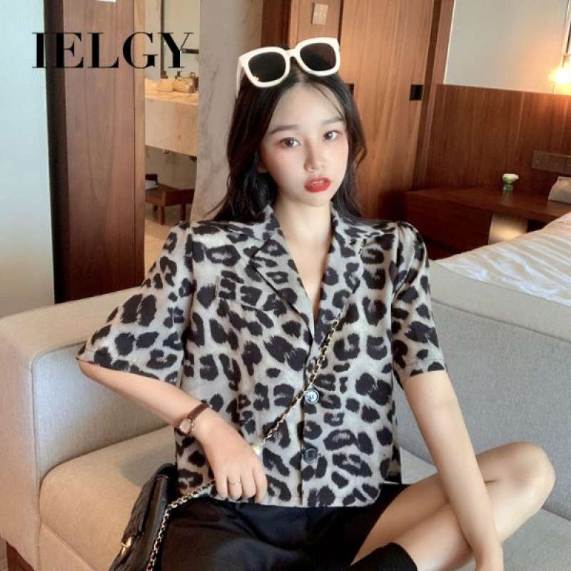 V-Neck Short Sleeve Chiffon Shirt Women 