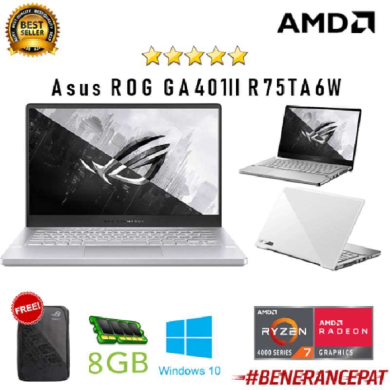 Jual Asus Rog Ga401ii R75ta6w Zephyrus G14 Amd Ryzen 7 4800 8gb 512ssd Gtx1650ti 4gb W10 14 0fhd 120hz Online November 2020 Blibli