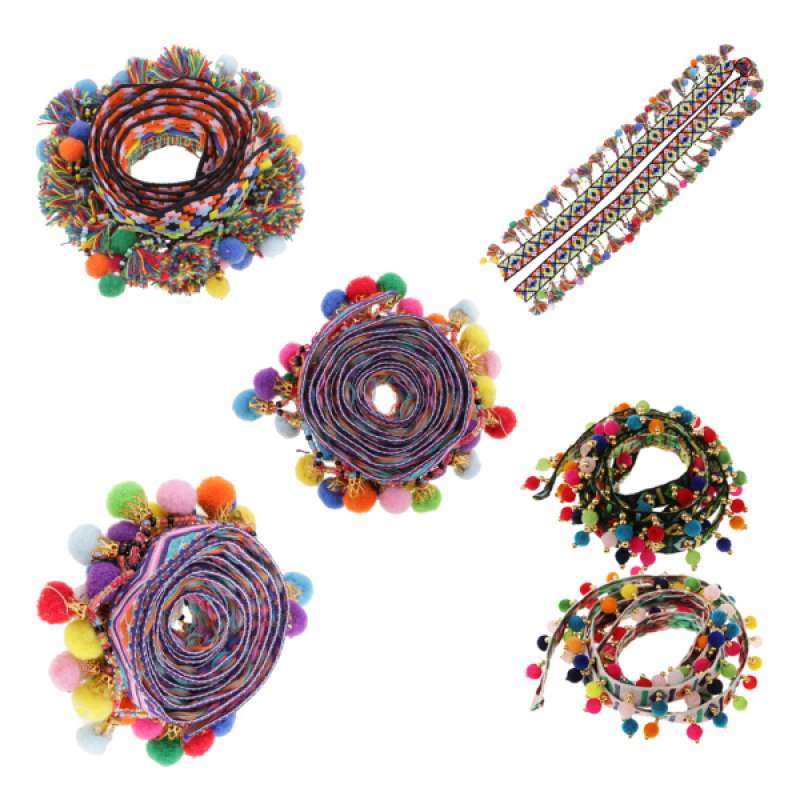 Harilla 4 Yards Pompom Trim Ball Fringe Ribbon Lace Fai da Te Cucito Artigianato Decorazione di Vestiti 