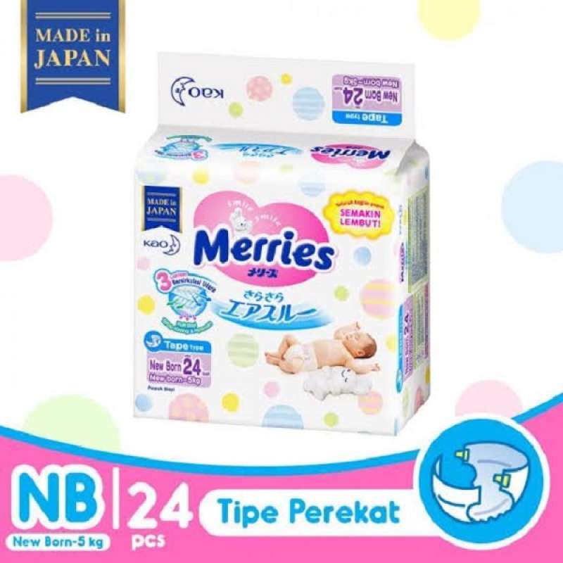 Jual Merries Newborn 24 Premium Diapers Popok Perekat Sekali