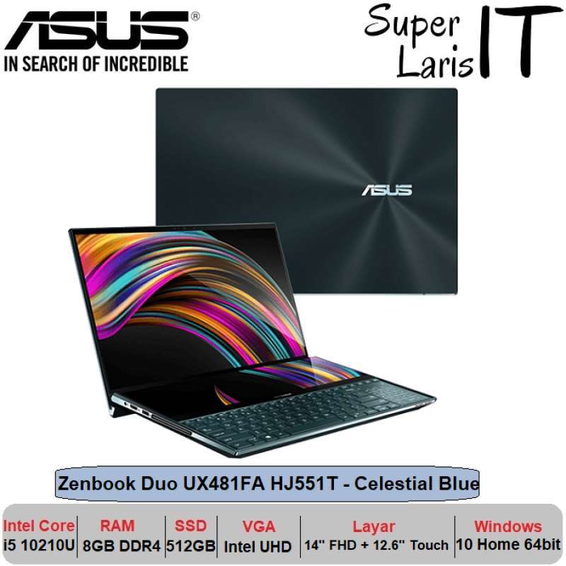 Jual Asus Zenbook Duo Ux481fa Hj551t I5 10210u 8gb 512gb 14 Fhd 12 Touch Online November 2020 Blibli