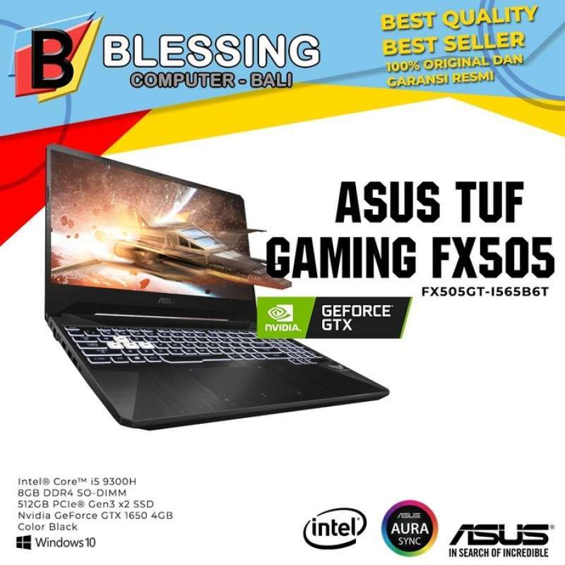 Jual Asus Tuf Gaming Fx505gt I565b6t I5 9300h 8gb 512gb Gtx 1650 W10 Online Oktober 2020 Blibli Com