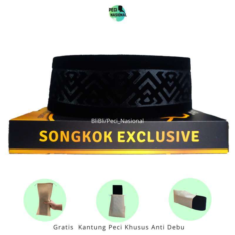 Jual Motif Laser Exclusive Peci Songkok Kopiah Hitam Sonny Embos Tanpa Kertas Tinggi 9 5 Hitam Di Seller Peci Nasional Kota Tangerang Banten Blibli