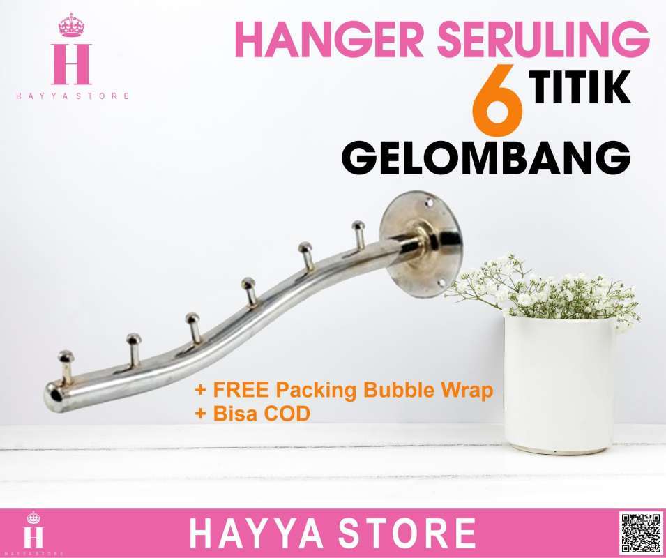 Jual Hayya Store Gantungan Baju Suling Tempel Tembok 6 Titik Gratis Paku Beton Online November 2020 Blibli