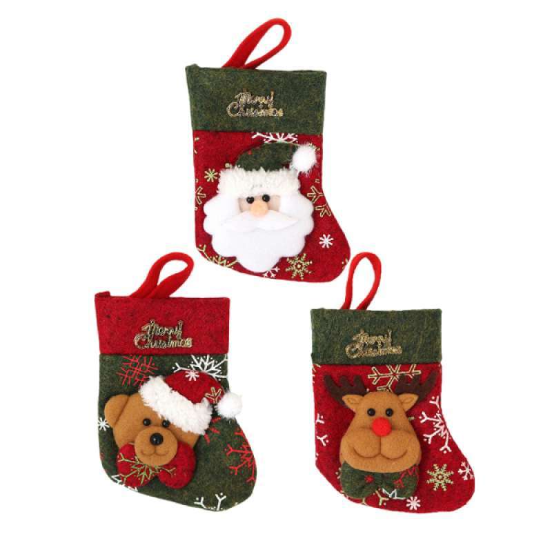 Download Jual 3pcs Non Woven Cloth Christmas Stockings Xmas Decor Supplies Gift Bag Elk Online November 2020 Blibli PSD Mockup Templates