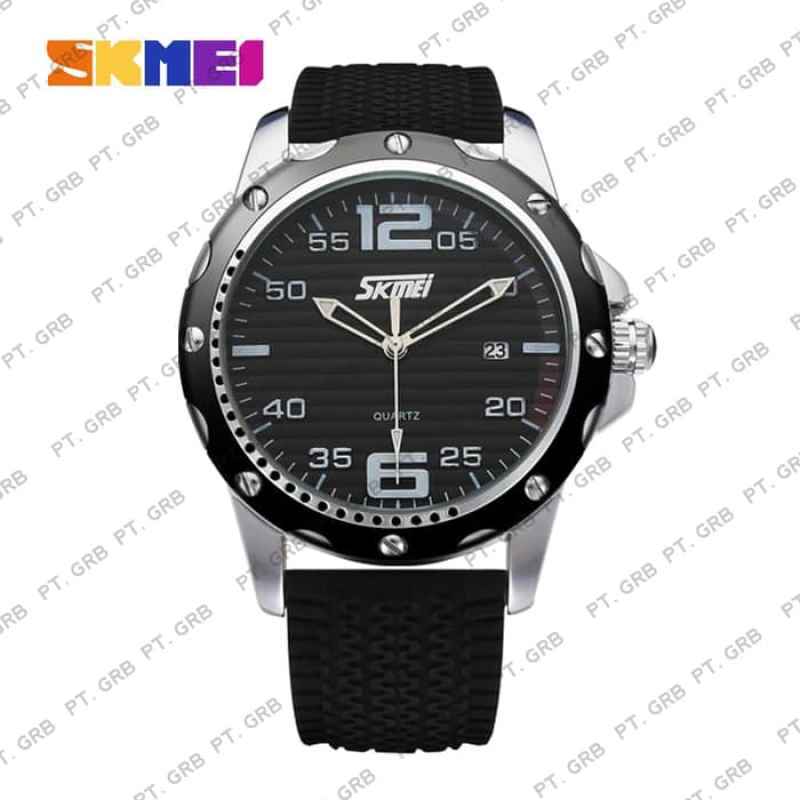 Jual Jam Tangan Pria Analog SKMEI 0992 BLACK WHITE di Seller