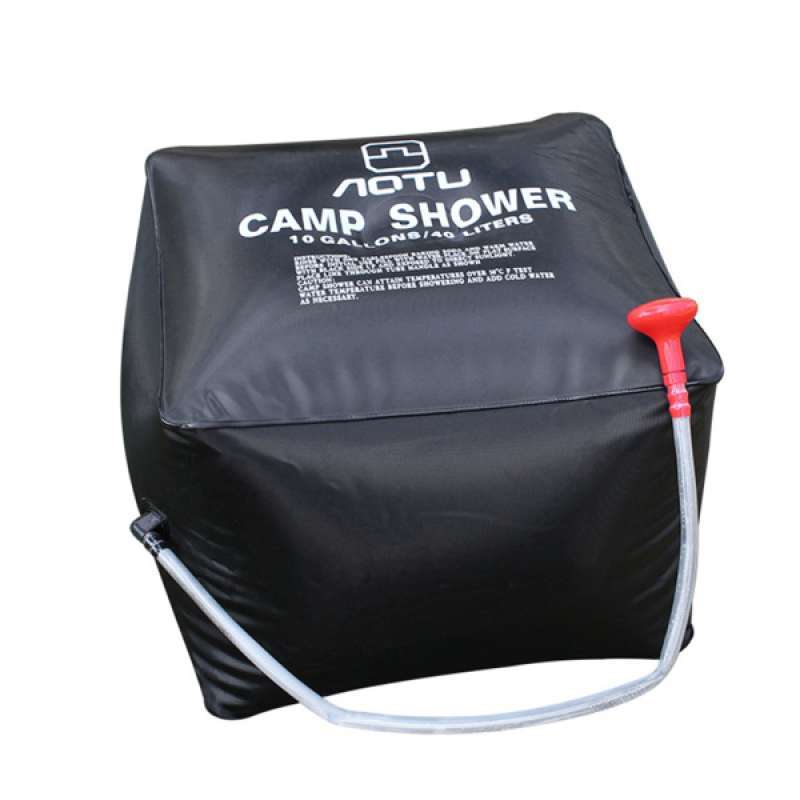 PVC 40L Portable Solar Heated Shower Water Bathing Bag Outdoor Camping Black 