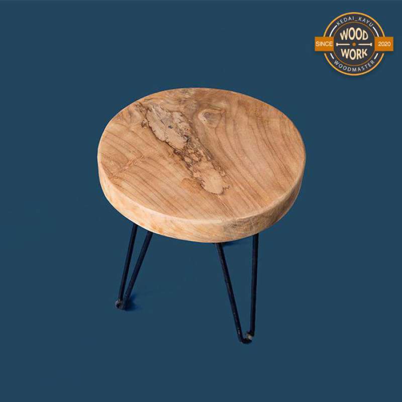 Jual Hiasan Dekorasi Perlengkapan Rumah Kursi Cafe Bulat Kayu Minimalist D95 Online Oktober 2020 Blibli Com
