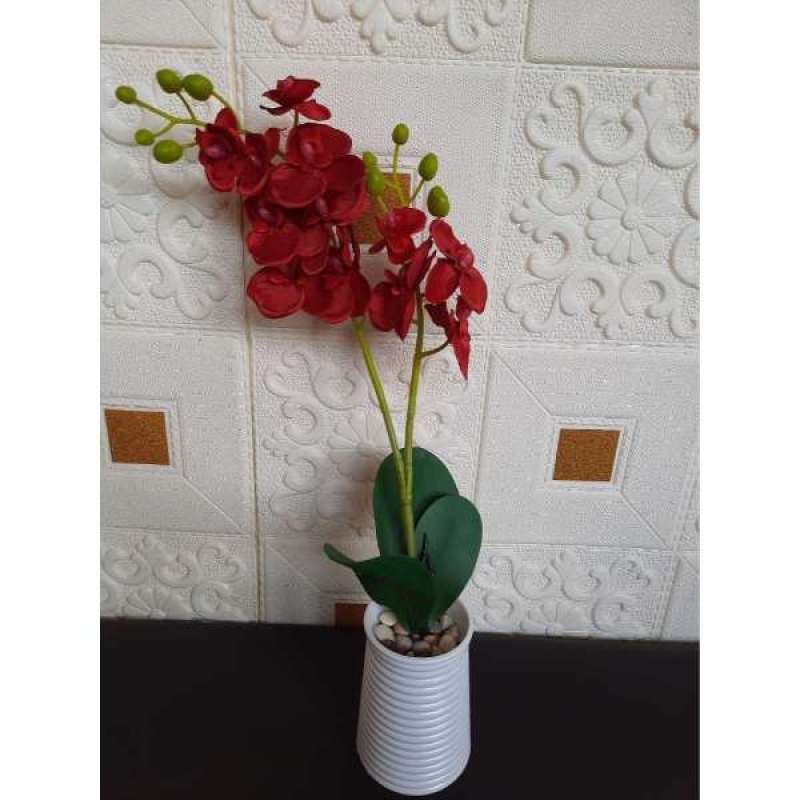 Jual Bunga Anggrek Artificial Pot Ulir Melamin Online April 2021 Blibli