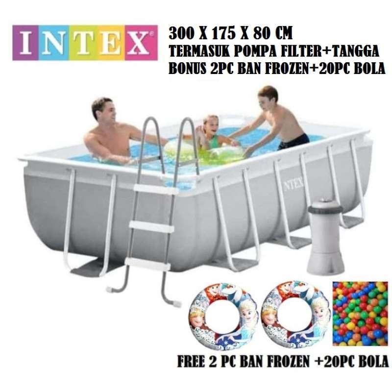 Jual Intex Kolam Renang Portable Prism Pool Frame Pool 3 Meter Free Pompa Filter Dan Tangga Online November 2020 Blibli