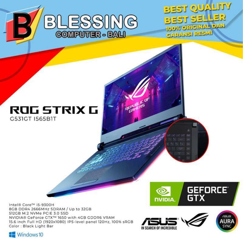 Jual Asus Rog Strix G G531gt I565b1t I5 9300h 8gb 512gb Gtx 1650 W10 Online November 2020 Blibli