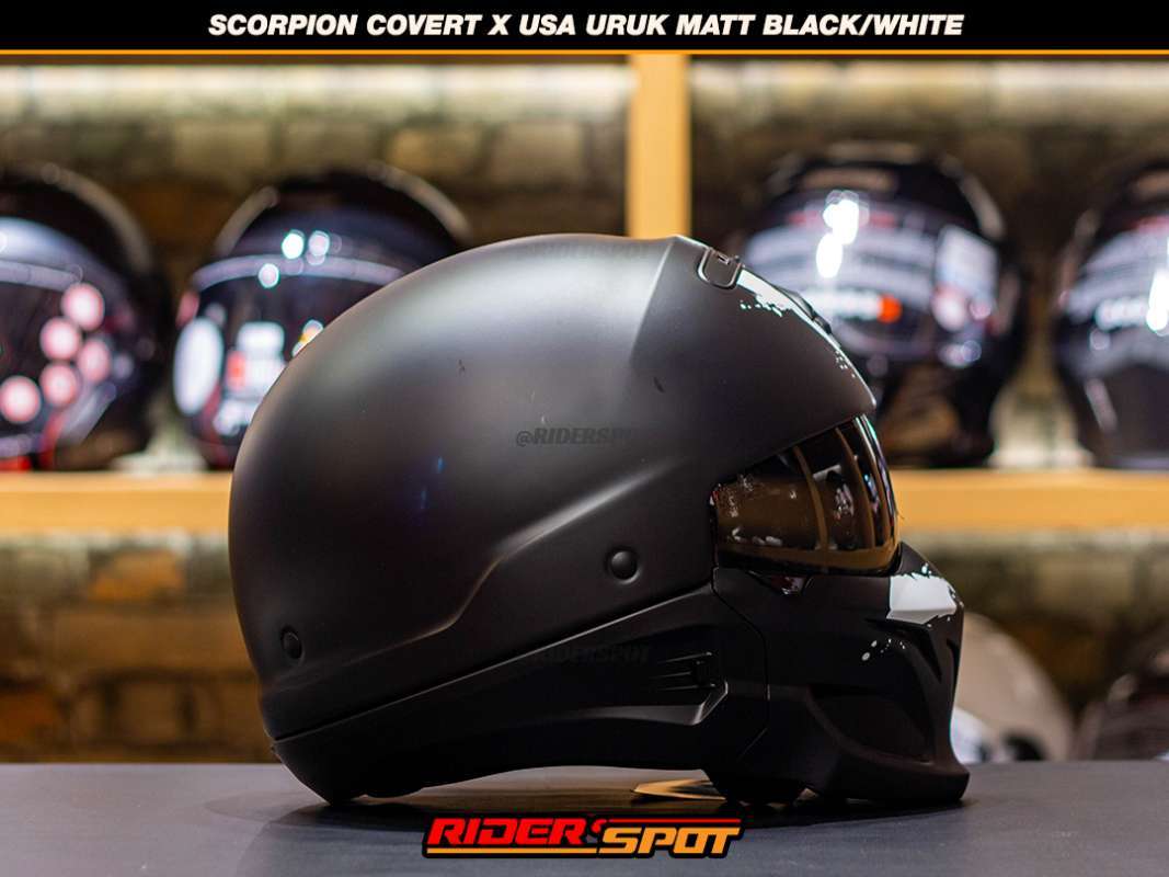 Jual Helm Motor Scorpion Exo Covert X Usa Uruk Matt Black/white - Main Image