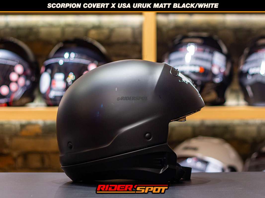 scorpion covert uruk half helmet EXO X - Matte Black and allowing for communication devices Covert FX Helmet | ScorpionEXO