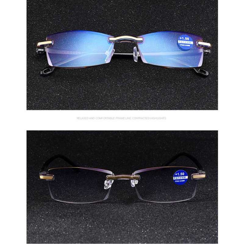 Jual Belmon Kacamata Baca Frameless Blue Film Reading Glasses Plus 1 641 Online Desember 2020 Blibli
