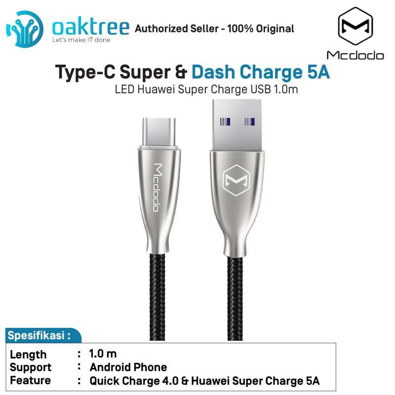 Jual Mcdodo Kabel Type C 5a Fast Charging Kabel Charger Quick Charge 3 0 4 0 Super Charge Huawei Online Oktober 2020 Blibli Com