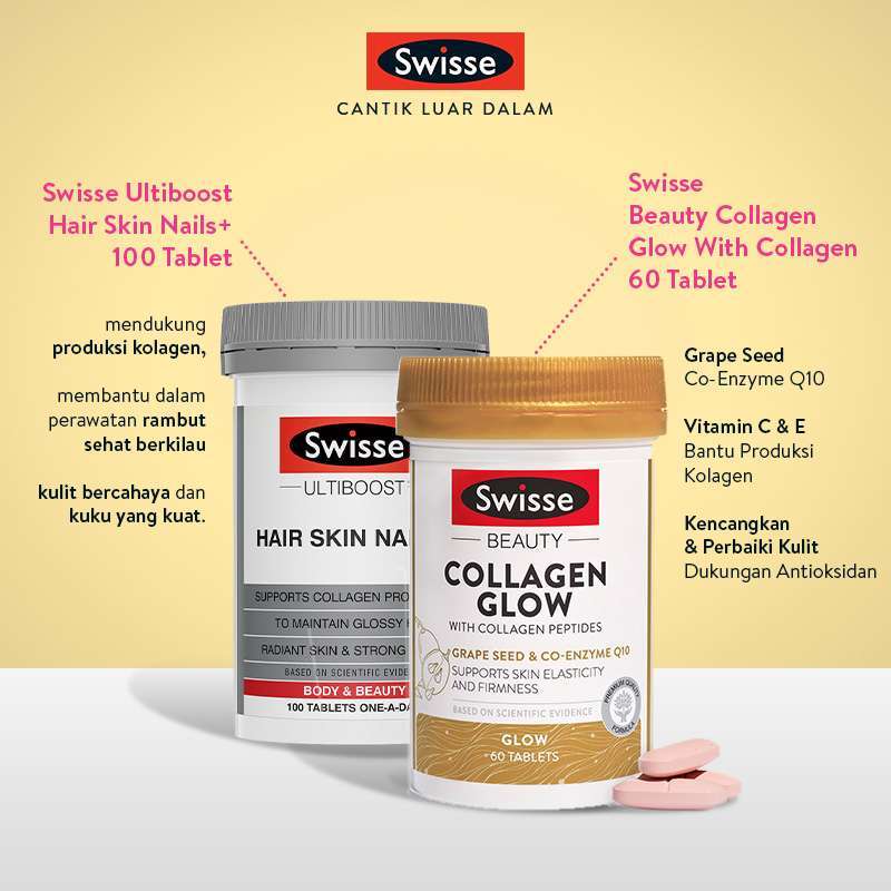 Jual Swisse Collagen Glow 60 Tablet Hair Skin Nails 100 Tablet Online Oktober 2020 Blibli Com