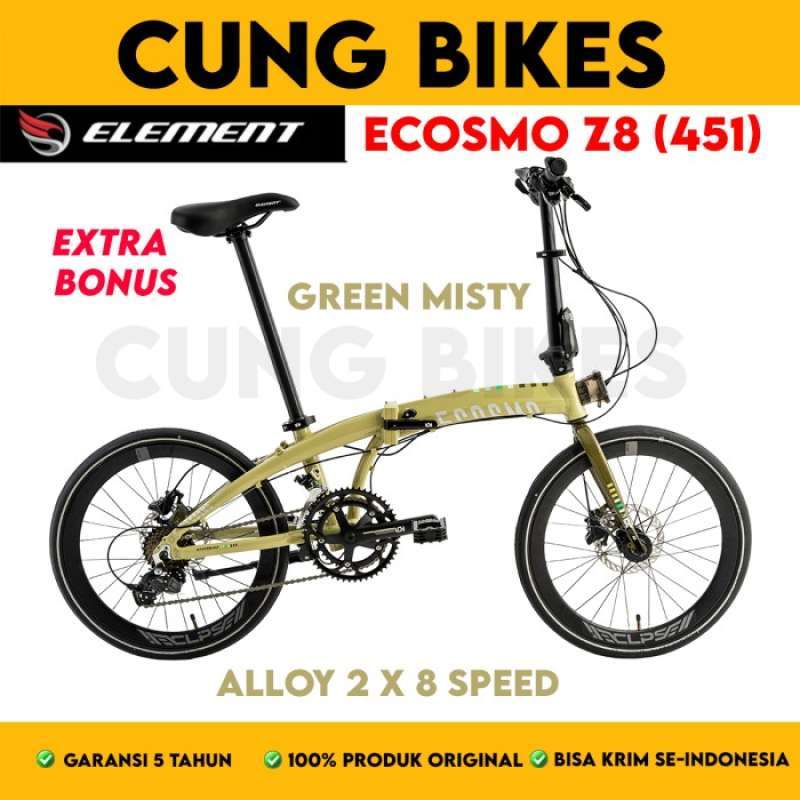Sepeda Lipat 20 Inch Folding Bike Element Ecosmo Z8 451 Alloy 16 Speed