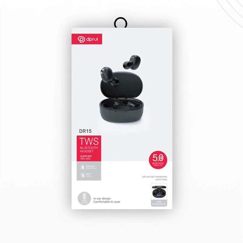 Jual Dr 15 Earphone Bluetooth Tws With Charging Case Black Hitam Online Oktober 2020 Blibli Com