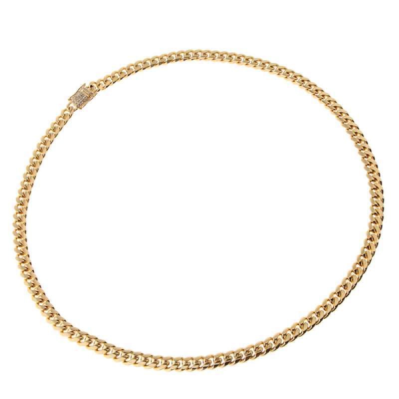 Jual Golden 8mm Cuban Curb Link Chain Necklace Hip Hop Mens Fashion Jewelry Online Desember 2020 Blibli