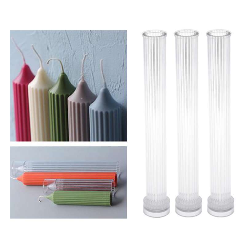 Pillar Shaped Clear Candle Mold Wax Candle Mould for Candle Making Crafts