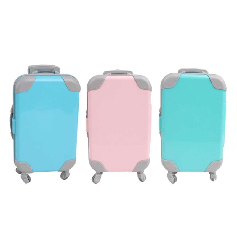 Promo 3x Cute Plastic Doll Suitcase 