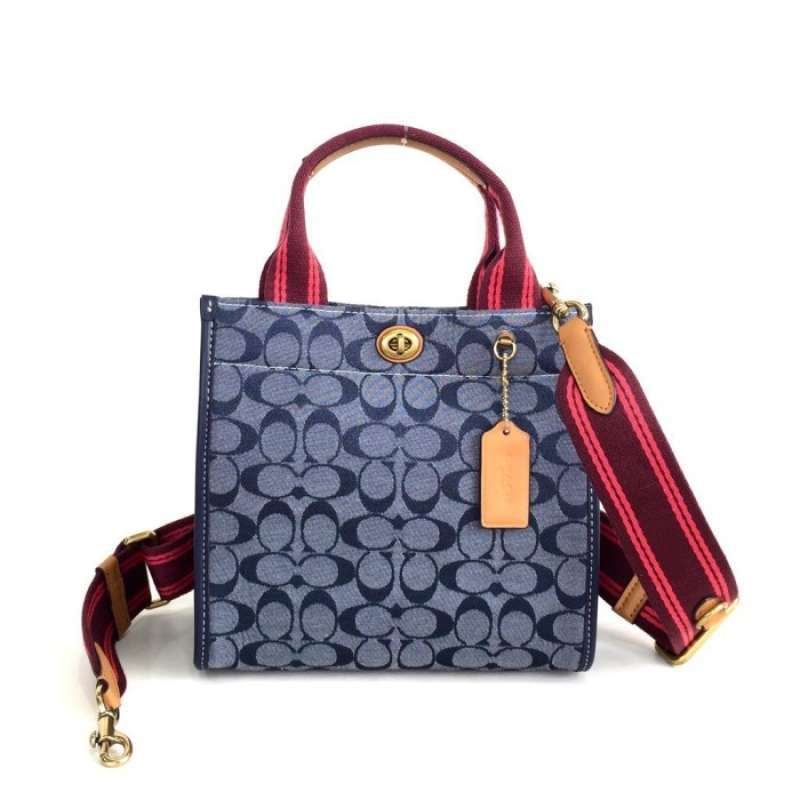Coach signature chambray tote sales