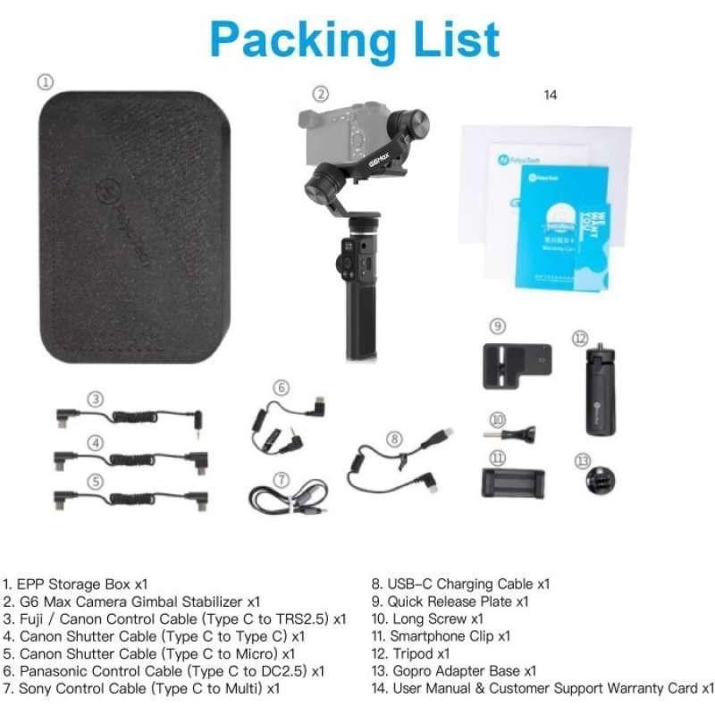 Adapter Feiyu G6 Gopro Jual Feiyu G6 Max 3-Axis USB Cable And Wi