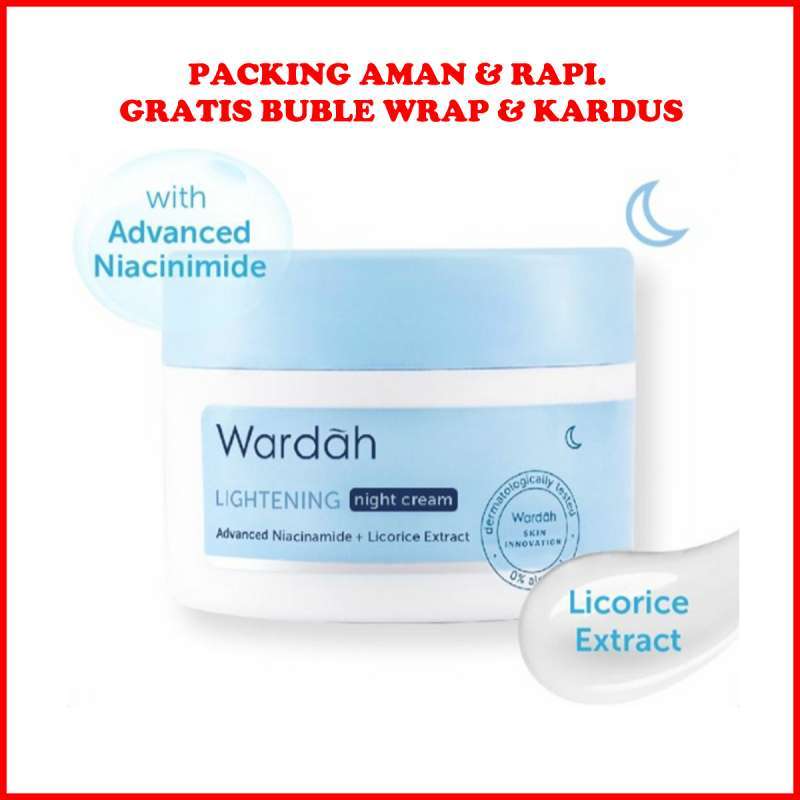 Wardah Lightening Night Cream 30ml Advanced Niacinamide Pencerah Pelembab Pelindung Dari Blue Light Terbaru Agustus 2021 Harga Murah Kualitas Terjamin Blibli
