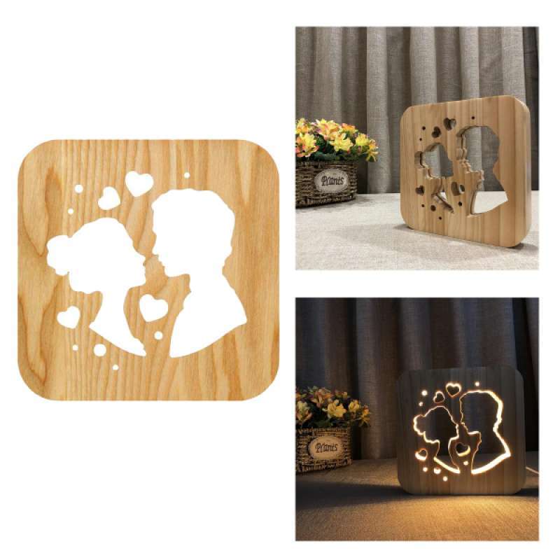 3d Wooden Nightstand Lamp Table Desk Lamps For Bedroom Living Room Wedding Gift Terbaru Juli 2021 Harga Murah Kualitas Terjamin Blibli