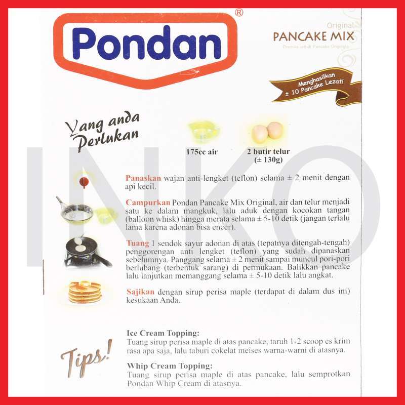 Jual PONDAN ORIGINAL PANCAKE MIX SIRUP RASA MAPLE 250GR di ...
