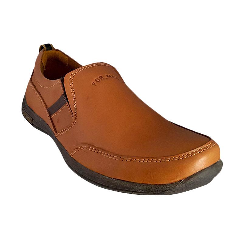 Formen FM 03 Kulit Loafers Formal Sepatu Pria - Tan