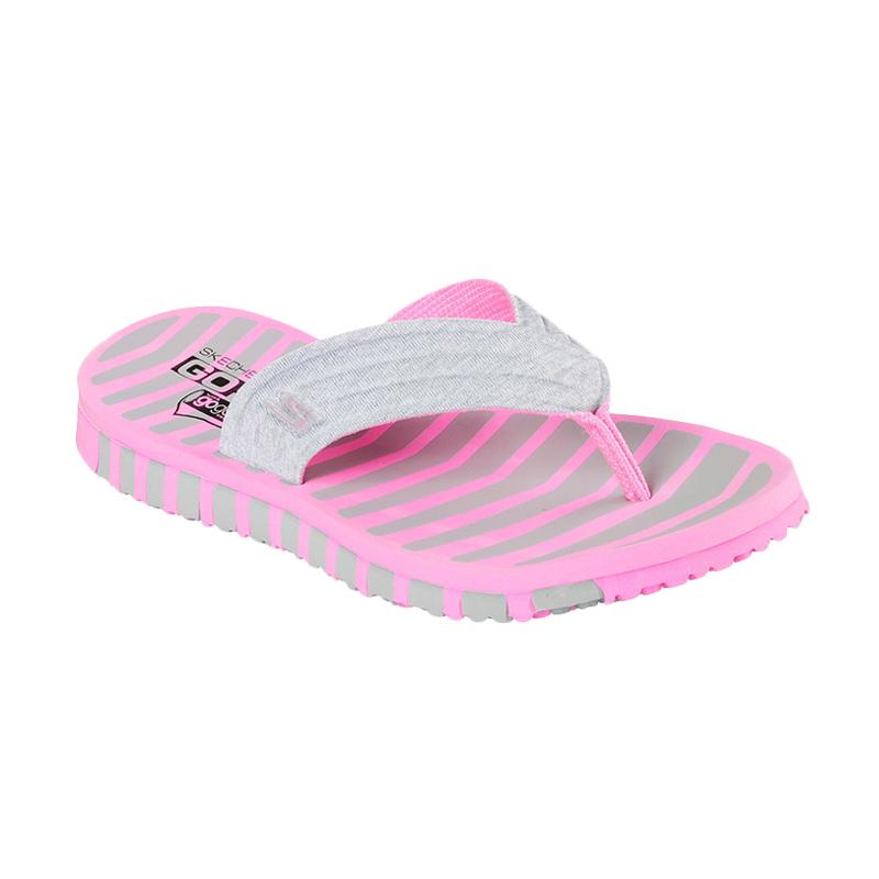 Skechers 14258GYHP GO Flex Flip Flop Sandal - Grey Pink
