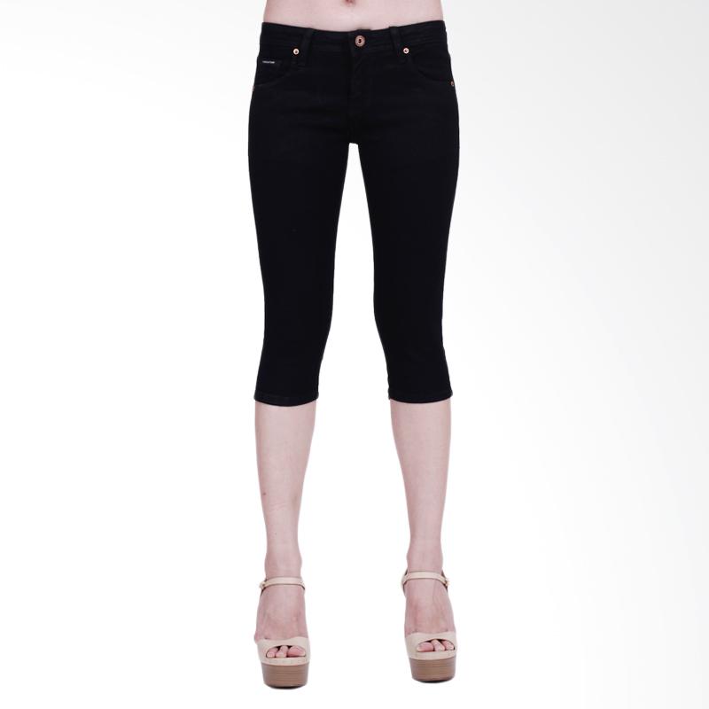 Mandalay Regular 3/4 Skinny Celana Wanita - Black