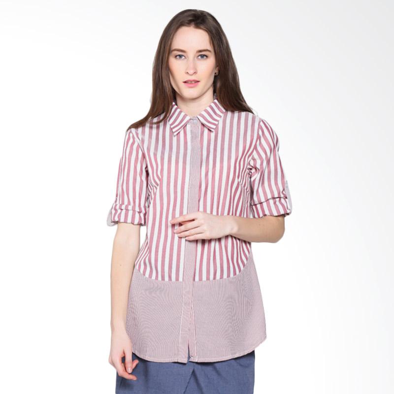 Puricia PVH41495 Long Sleeve Blouse - Red White