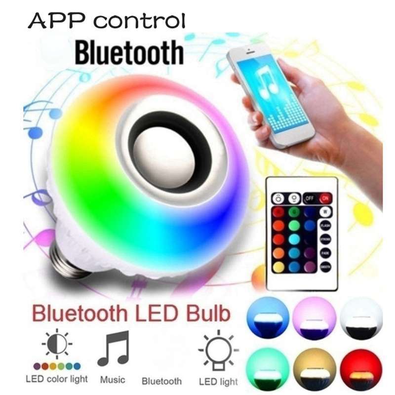 smart bluetooth speaker led light bulb remote control app control color changing