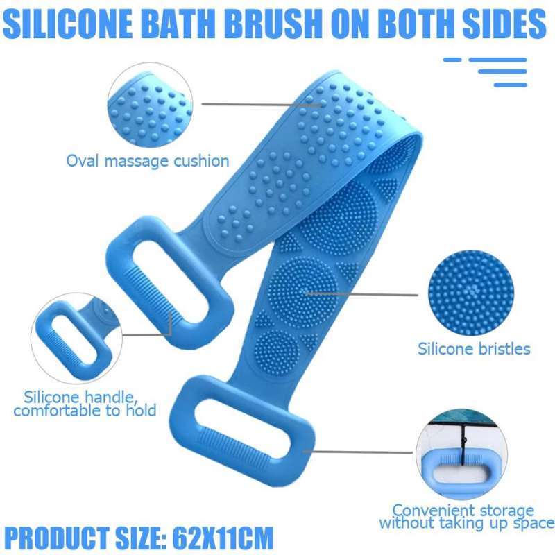 Jual Silicone Back Scrubber Brush Alat Sikat Punggung Sabuk Mandi Praktis Online April 2021 Blibli