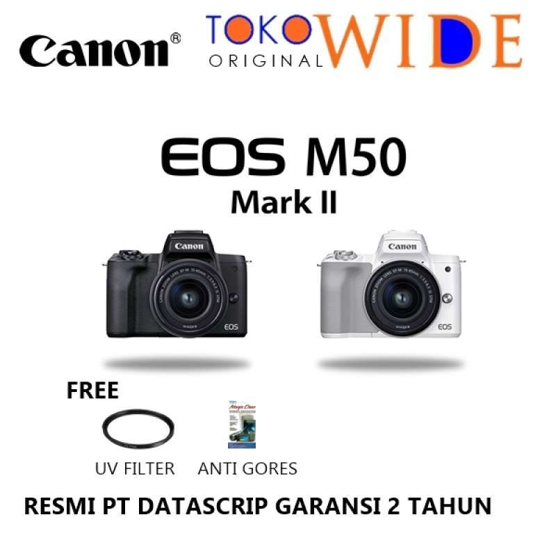 toko wide canon eos m50 mark ii kit 15 45mm is stm camera canon m50 mark ii kit mirrorless canon m50 mark ii garansi resmi