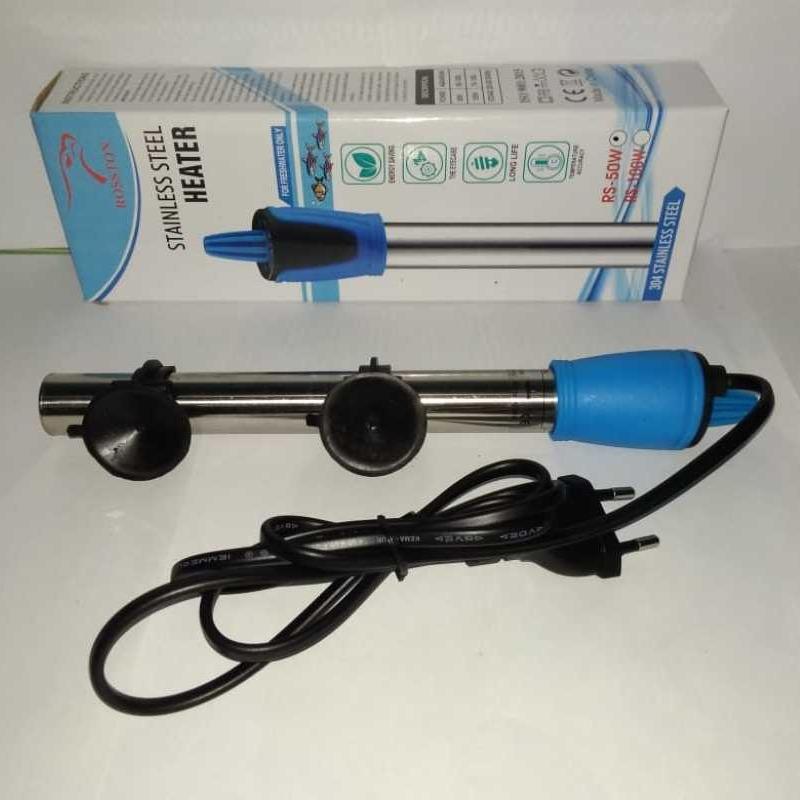 Heater Aquarium Stainless 100 watt Pemanas Air Aquarium Heater Roston