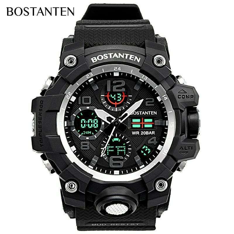 Jual Bostanten Jam Tangan Pria Digital Analog Black Di Seller