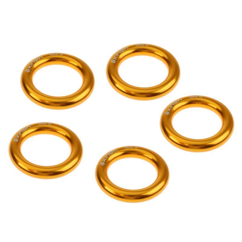 Rappel Ring 22KN Bail Out Connectors for Tree Arborist Climbing Hammock-Gold 