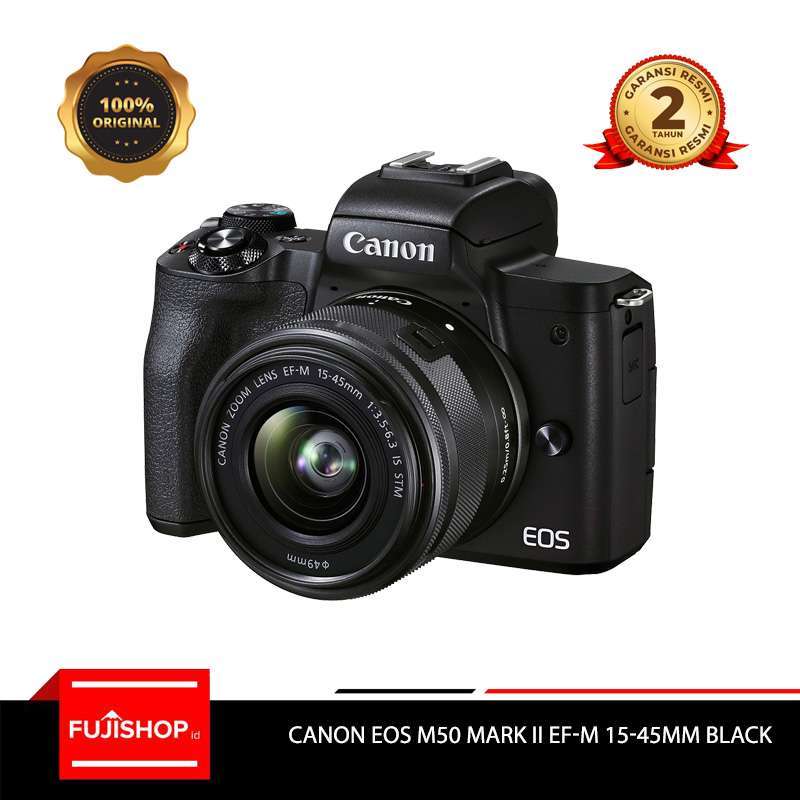 fujishopid canon eos m50 mark ii kit 15 45mm eos m50 ii garansi resmi