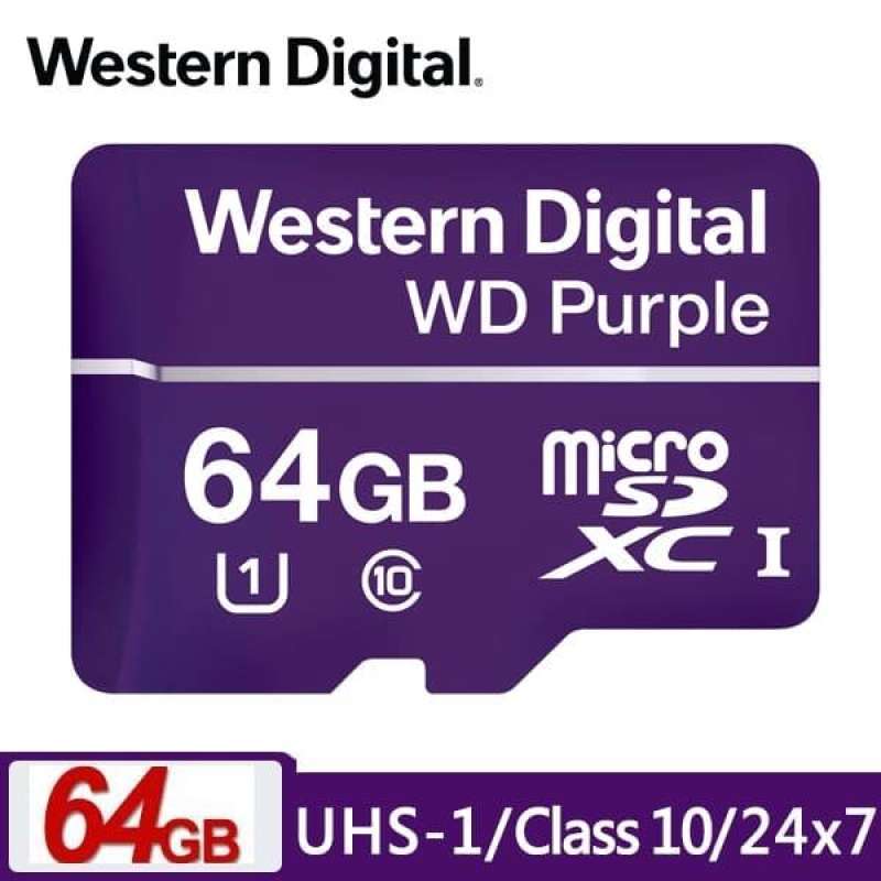 (wd)WD Purple Label MicroSDXC QD101 64GB high write endurance monitoring  memory card (WDD064G1P0C)