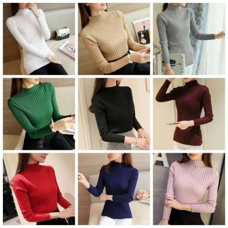 Jual Baju rajut turtleneck wanita 