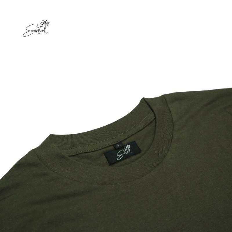 T-shirt Oversized Polos Hijau Army Pria 