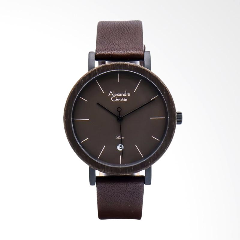 Alexandre Christie AC 2555 LD LIPBO Women Sport Leather Jam Tangan Wanita Brown