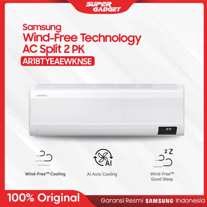 Promo Samsung Air Conditioner Wind-Free AR18TYEAEWKNSE Technology AC Split  2 PK Original di Seller Super Gadget Official Store - Kota Bekasi, Jawa  Barat | Blibli