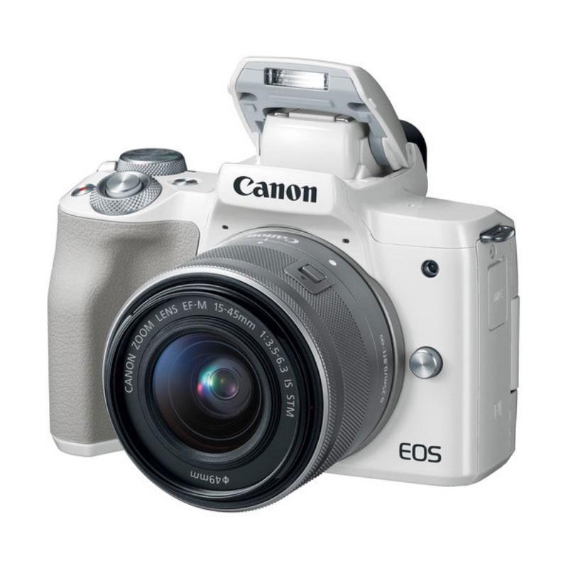 Jual Canon Eos M50 Kit 15 45mm Kamera Mirrorless White Free Sony Memory Card 8 Gb Online November 2020 Blibli Com