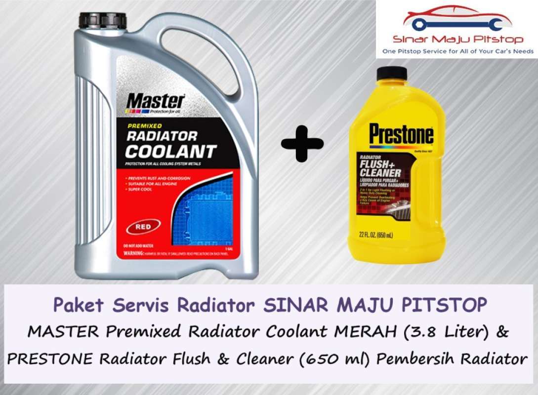 Promo Paket Servis Radiator MASTER COOLANT WARNA MERAH 3.8 ...